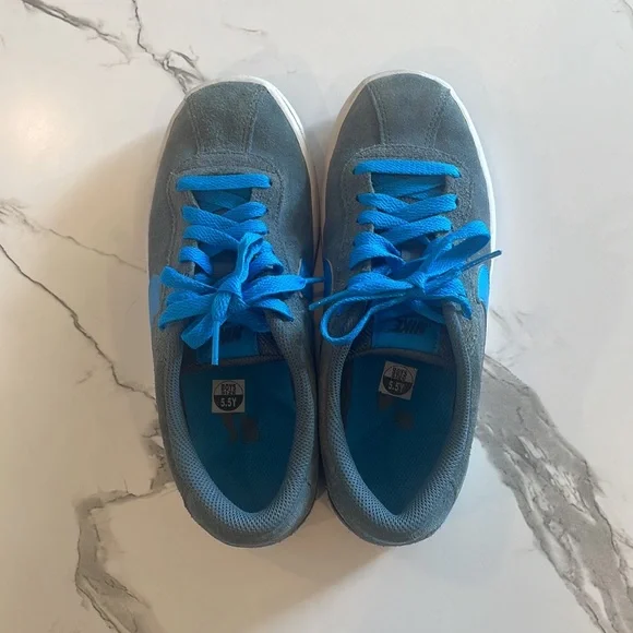 Nike Blazer Low Grey & Blue Suede Shoe, Youth 5.5, Women’s 7, - Picture 6 of 10